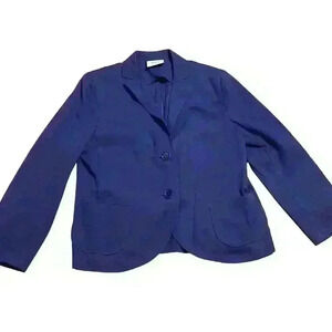 AKRIS Punto Women’s Soft Knit Blazer Size US 8 Purple Blue Stretch Comfort